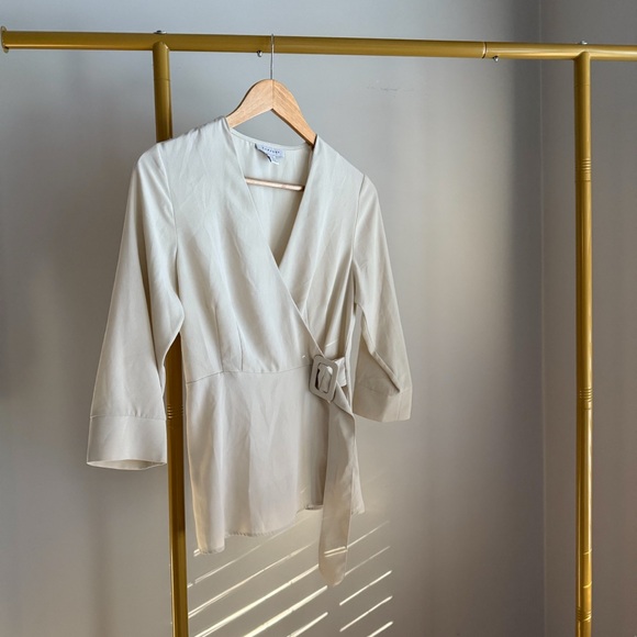 EUC Top Shop Wrap Blouse - Picture 1 of 6